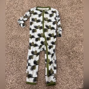 Kickee Pants Green and Black Pineapple Bodysuit